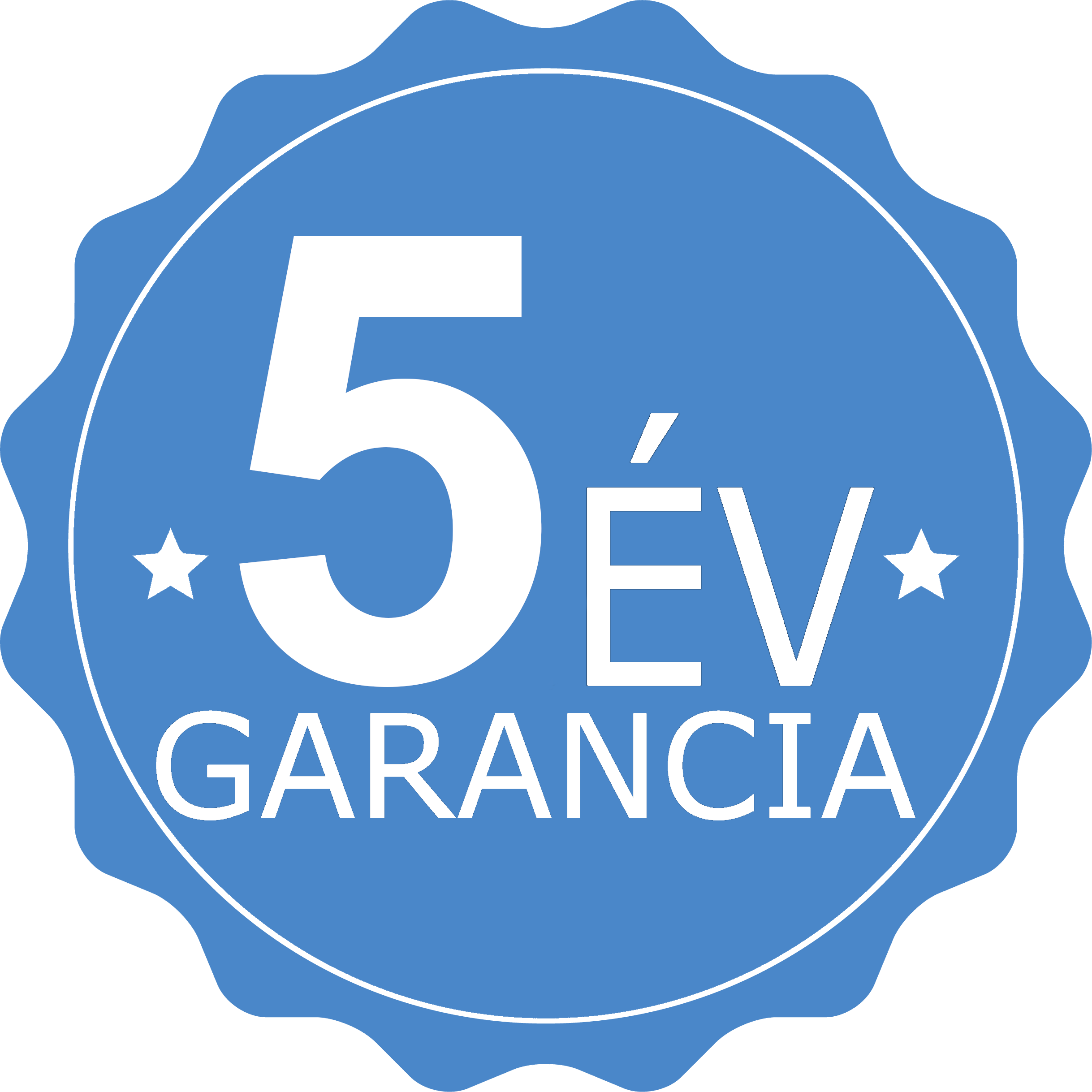 termékre vonatkozó 5 év garancia