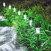 24 db leszúrható napelemes inox LED kerti világítás, hidegfehér, 30 cm magas