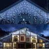 25 méteres, 500 LED-es karácsonyi jégcsap sziporkázó fényfüzér, hidegfehér