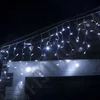 25 méteres, 500 LED-es karácsonyi jégcsap sziporkázó fényfüzér, hidegfehér