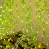2x2 méteres ledes fényfüggöny apró zöld levelekkel, 8 program, sorolható, hideg