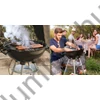 Grill Master faszenes kerti grill fedéllel - mobil, kerekes kivitel extra tároló