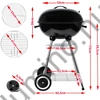 Grill Master faszenes kerti grill fedéllel - mobil, kerekes kivitel extra tároló