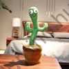 Interaktív táncoló, zenélő, világító kaktusz-hangfelvétellel, USB kábellel