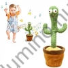 Interaktív táncoló, zenélő, világító kaktusz-hangfelvétellel, USB kábellel