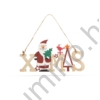 Karácsonyi dekor fából - mikulásos - akasztóval - 17 x 9 cm