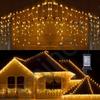 Led jégcsap fényfüzér 480 db LED meleg fehér 8 programos, 12 méter, időzítő