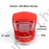 LED kerékpár lámpa szett szilikon borítással 2032 elemmel (Piros Fehér)