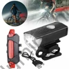LED kerékpárlámpa szett, első és hátsó lámpa, USB-s, vízálló, akkumulátoros