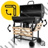 Nagyméretű faszenes kerti grill, füstölő hőmérővel - profi élmény otthon