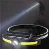 Napelemes fejlámpa COB LED és középső LED-del, 1200mAh akkumulátor, USB töltés