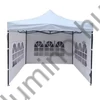 Összecsukható kerti pavilon + ablakos oldalfal 3x3m-es méretben - fehér