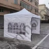 Összecsukható kerti pavilon + ablakos oldalfal 3x3m-es méretben - fehér
