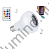 RGB LED izzó beépített Bluetooth hangszóróval és távirányítóval, E27 foglalat,