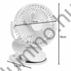 Vezeték nélküli mini ventilátor csiptetővel, USB-C, 1200 mAh, fehér