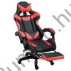 Zelux gamer szék öko-bőr borítással, lábtartóval, karfáfal fekete-piros