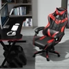 Zelux gamer szék öko-bőr borítással, lábtartóval, karfáfal fekete-piros