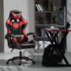 Zelux gamer szék öko-bőr borítással, lábtartóval, karfáfal fekete-piros