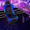 Zelux RGB LED-es gamer szék párnával, karfával kék-fekete színben