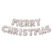 3D Karácsonyi "Merry Christmas" lufi - ezüst