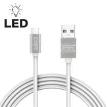 Adatkábel LED - USB Type-C Fehér