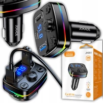 Autós FM transmitter és gyorstölto - USB / Type-C - 2.1A , JH051 - fekete