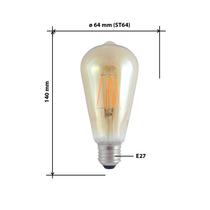 BC LED Filamentdekor izzó GOLD 8W E27 LED 2200K 109-ST64
