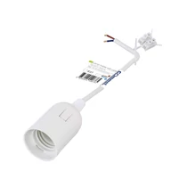 E27 foglalat 17 cm kábellel és sorkapoccsal, fehér, 250V, 2A, PBT ház