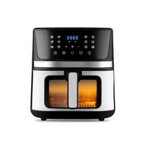Forrólevegős fritőz 1800W - 7 liter, digitális, ablakos, 12 programmal