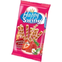 Happy Swing Joghurtos-epres krémmel töltött ostyarúd 150 g