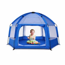Hordozható baba játszósátor, strandsátor szúnyoghálóval, kék