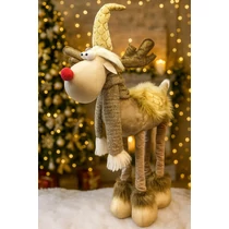 Karácsonyi Plüss Rénó – Teleszkópos Lábakkal, 65 cm, Barna