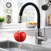 Flexibilis Konyhai Mosogató Csaptelep 360° Forgatható Kifolyóval, Víztakarékos