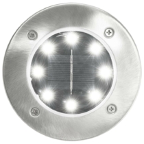 LED-es leszúrható nyomvonaljelölő szolár lámpa - kör alakú - hidegfehér
