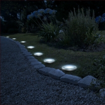 LED-es leszúrható szolár lámpa - kör alakú - hidegfehér
