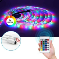 LED szalag készlet RGB színes 5 méteres vízálló - távirányítóval és tápegységgel