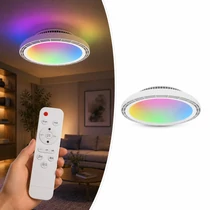 Mennyezeti Lámpa Ventilátorral, RGB + 3CCT, 24W, 2100 lm, 45 cm, Távirányítóval