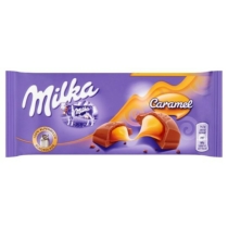 Milka alpesi tejcsokoládé karamelltöltelékkel 100 g