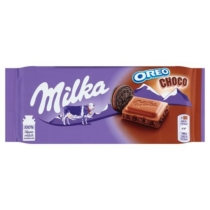 Milka Oreo Choco alpesi tejcsokoládé kakaós krém és kakaós kekszdarabokkal 100 g