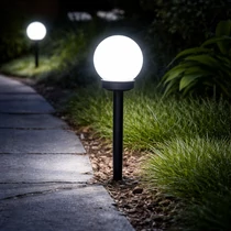 Napelemes kerti lámpa leszúrható 38 cm, hideg fehér, IP44, LED szolár lámpa