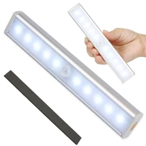 Öntapadós LED szekrényvilágítás mozgás- és fényérzékelővel, elemes, 19 cm