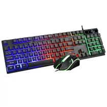 RGB vezetékes gamer billentyűzet és egér szett, háttérvilágítással, USB