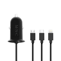Szivargyújtós adapter 4 az 1-ben + USB - fekete
