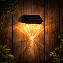 Szolár fali lámpa LED, kültéri világítás, 3200K, IP44, automata