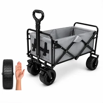 Szürke Összecsukható Kézikocsi 150 L, 200 kg Teherbírás, Terepkerekekkel, Fékes
