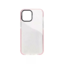 TPU átlátszó telefontok YooUp iPhone 13 Pro pink kerettel