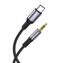 USB-C - AUX audio kábel 1 m - Type-C Jack kábel, fekete