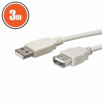 USB hosszabbító 3A aljzat - A dugó 3M fehér