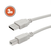 USB kábel 2.0 A dugó - B dugó 3m (nyomtató, scanner)
