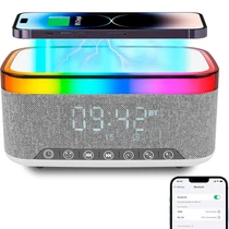 Vezeték Nélküli Bluetooth Hangszóró és Töltő, LED Világítással, 10W, KP-559